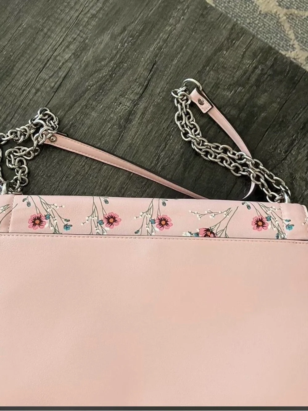 Steve Madden Pink Floral Chain Strap Crossbody